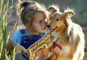 kid and puppy